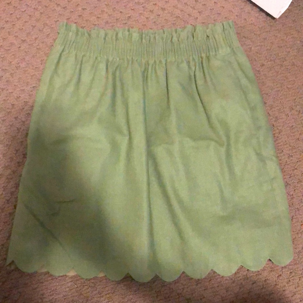 J Crew paper bag waist mini skirt with scalloped hem, sz2.